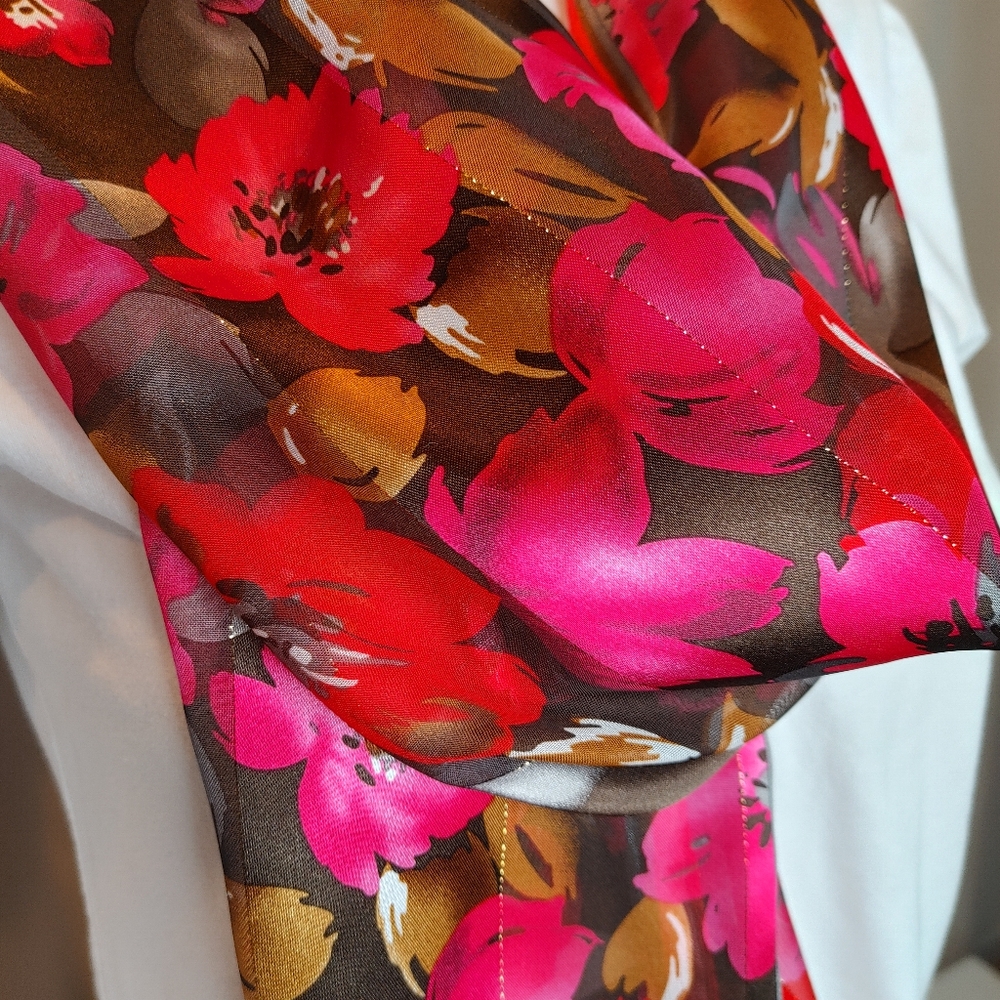 4 Scarf Bundle- Floral and Striped Scarf Set - Red,Coral - Picture 12 of 13